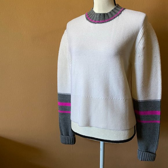 Grey Jason Wu Colorblock Wool Sweater - Picture 5 of 8